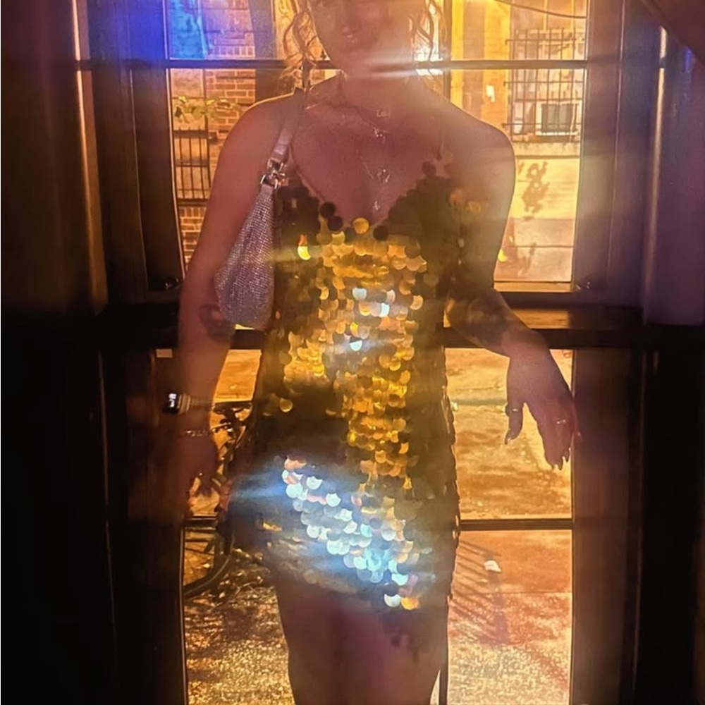 Urban Outfitters Gold Sequin Mini Dress